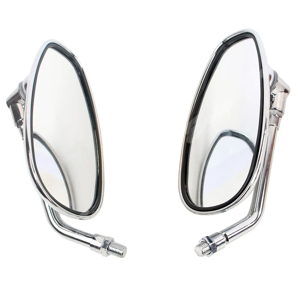 Motorcycle Rearview Side Mirrors Silver 10mm  Fit For Yamaha V-Max 1200 1700/MT-01 MT-03/V-Star XVS400 XVS1100 XVS1300 / XV1600