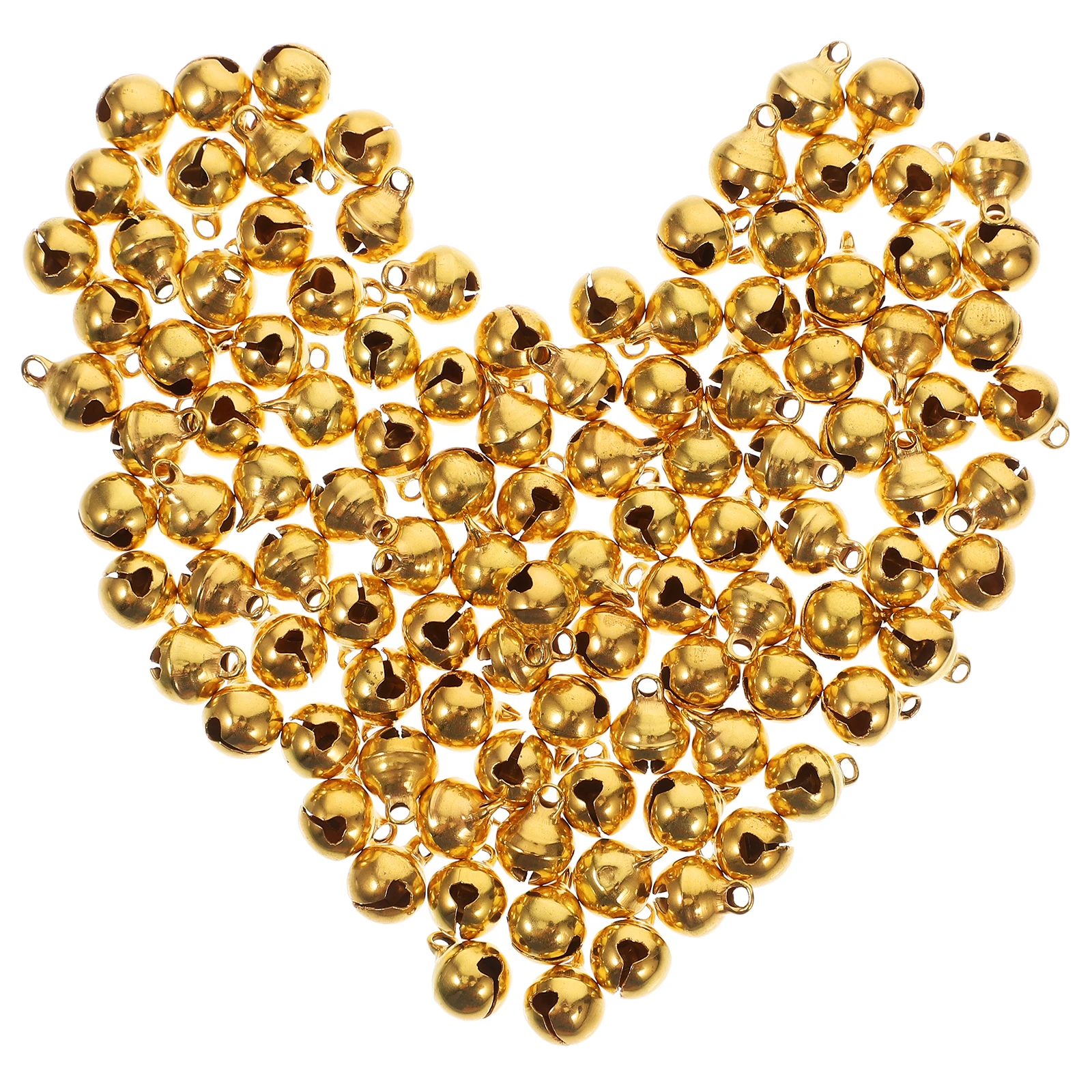 

100 Pcs Mini Open Bell Bracelet Beads Charm Pendant Craft Bells Golden for Crafting