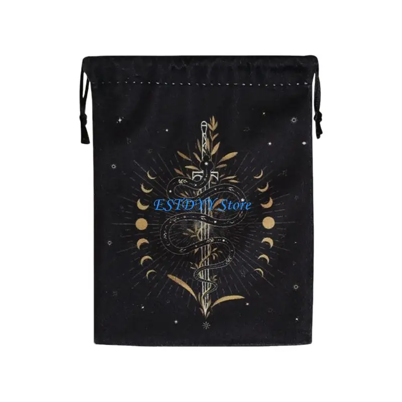 G6DE Tarots Card Storage with Drawstrings Portable Dices Holder Organizers Jewelry Dices Tarots Gifts Packaging Bag