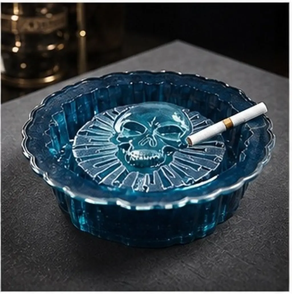 1Pcs Premium Silicone Skull Mold DIY Ashtray Casting Mold Washable Non Fade Craft Making Tool for Resin Epoxy Handmade Projects