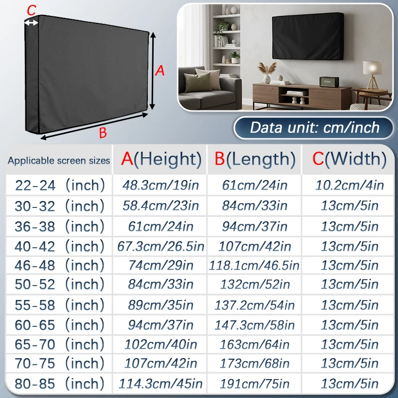 Weather and Dust Proof Outdoor TV Cover Beige 85 