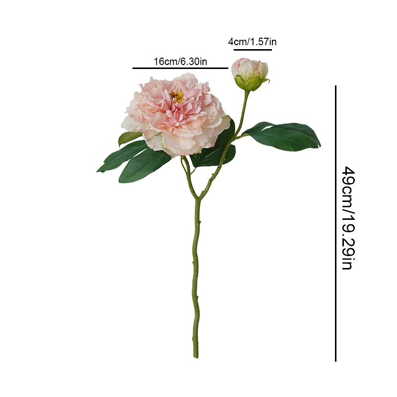 1PC Luxury 2 Head Peony Artificial Flowers Wedding Home Decoration Fake Flowers Simulation Living Room Porch Party Decoration