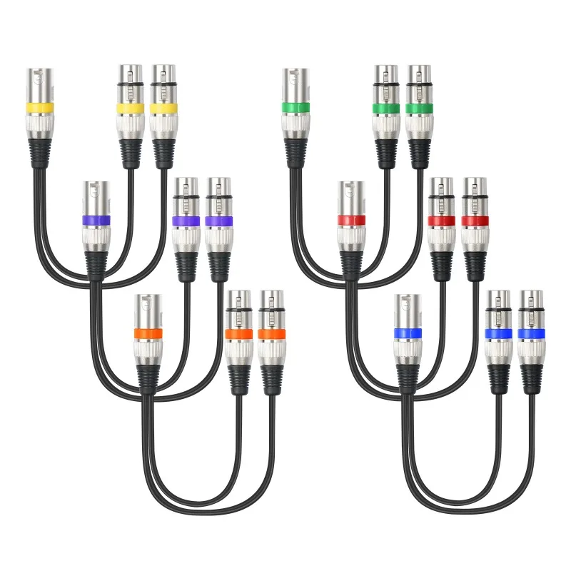 

3Pin XLR Male Jack To Dual 2 Female Plug Y Splitter 30cm Adapter Cable Wire for Amplifier Speaker Headphone Mixer