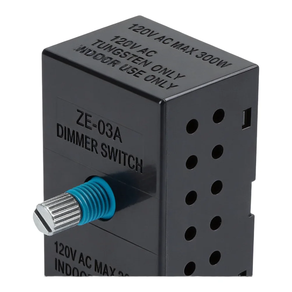 for ze 03A 300W Rotary Dimmer Switch Supports 120V and 240V Input for Halogen and Dimmable LED Light Control