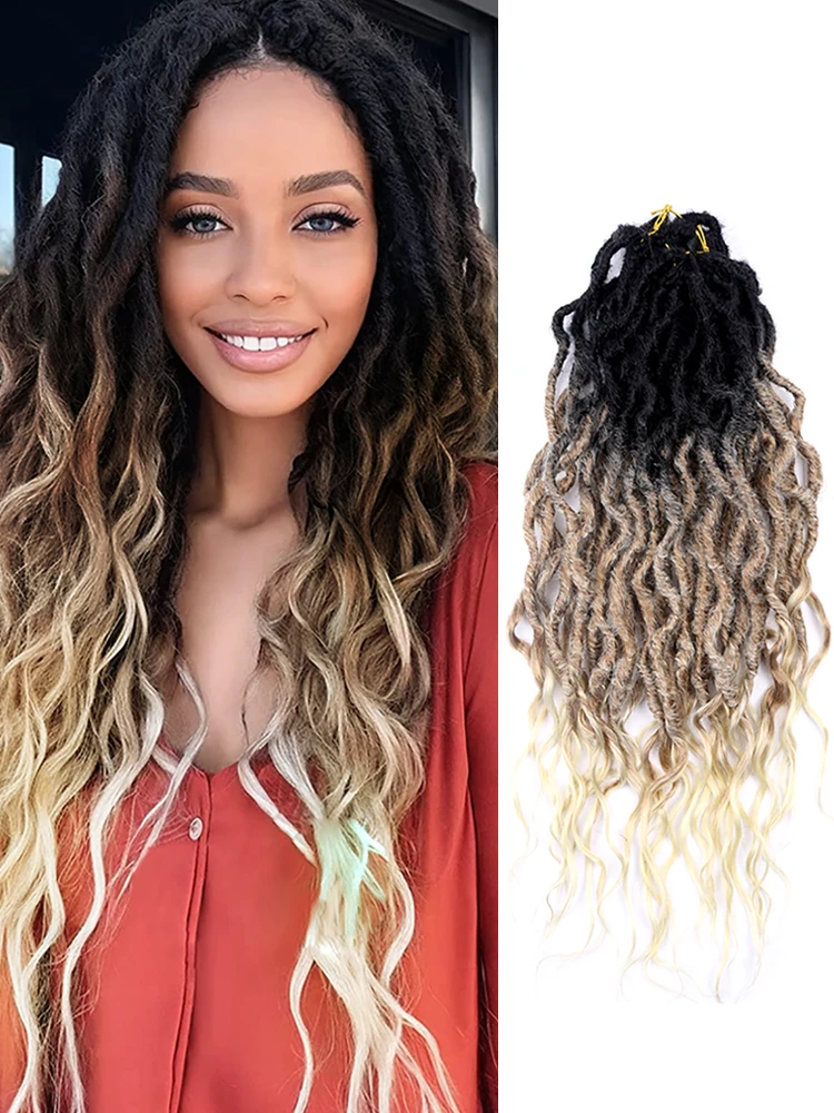 Amir Wave Faux Locs Crochet Braids Hair Synthetic Dreadlocks Braiding Hair Extensions For Women 24Inch Ombre Queen Locs Hair