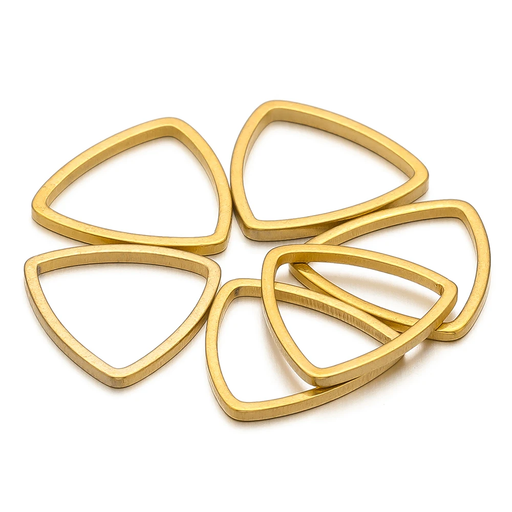 20/50pcs Stainless Steel Gold Plated Cut Triangle Pendant Charms for Diy Jewelry Bracelet Necklace Making Accessories Wholesale
