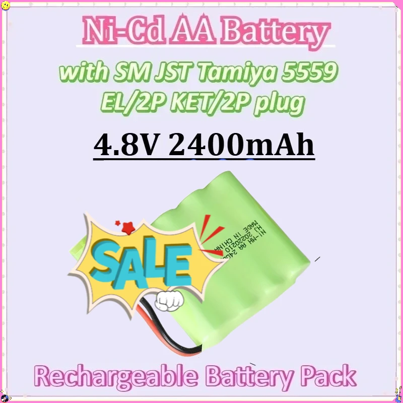 

4.8V 2400mAh for With SM JST Tamiya 5559 EL/2P KET/2P Plug Toy Remote Control Car Battery Ni-Cd AA5 Rechargeable Battery Pack