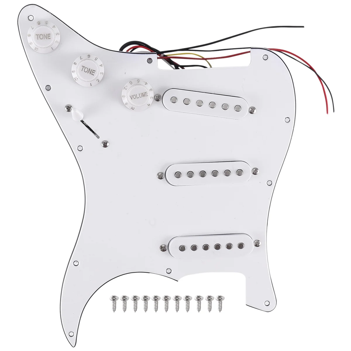 Single Coil Pickup SSS guitarra elétrica, carregado Pickguard Prewired, Scratch Plate, Strat, 11 furos, 3Ply para guitarra SQ