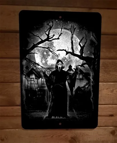 Moonlight Ghost Scream Killer Horror Halloween  Metal Wall Sign
