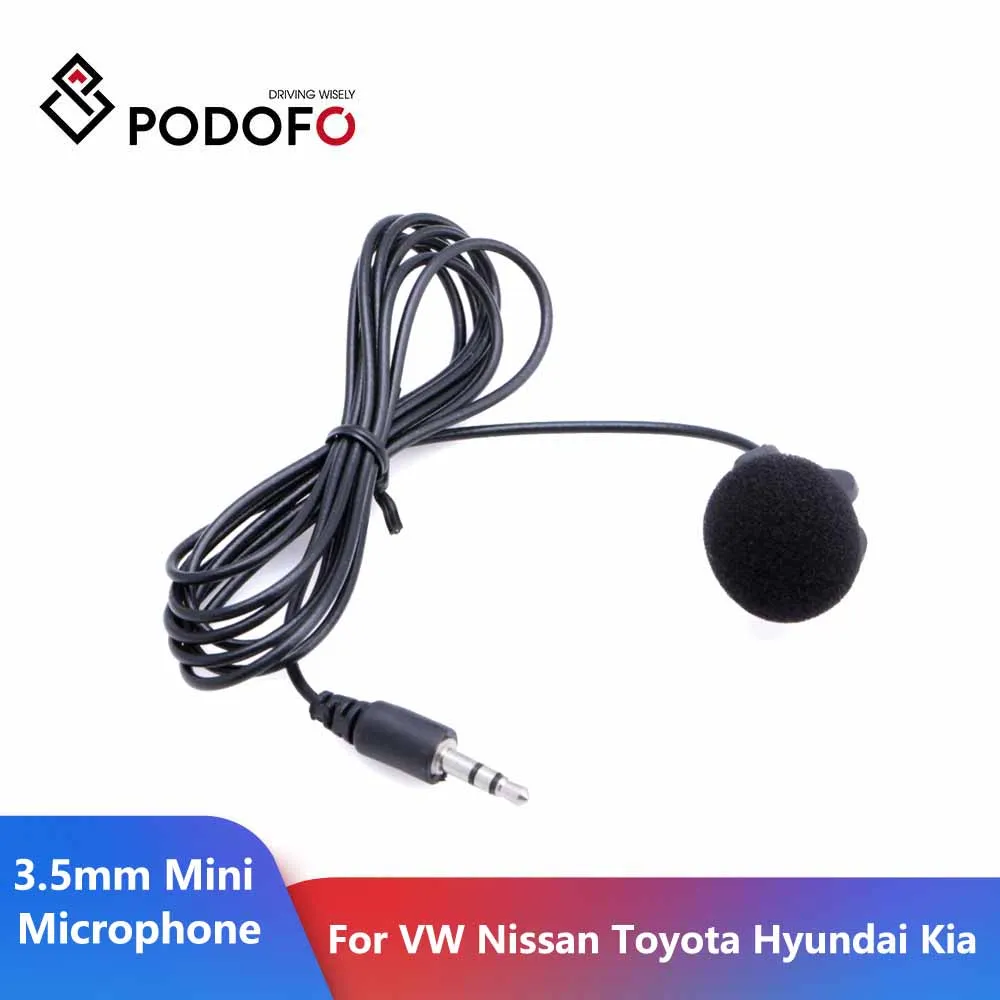 Podofo 3.5mm Universal Portable Mini Mic Microphone Hands Free Clip on Microphone Audio Mic For Android Car Radio Lound Speaker