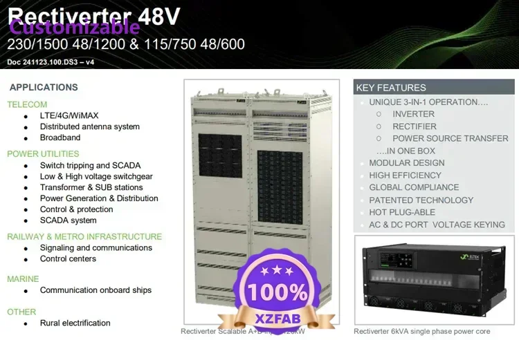 Factory Direct 2026 Rectifier and Inverter Integrated Box Rectifier HE 48v 230/1500 48/1200 241123.100 241123.101 241123.102 Hot