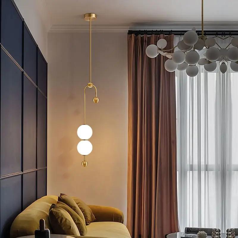 Nordic Black Pendant light Modern Designer LED Chandeliers Simple Dining Room Restaurant Magic Bean Office Ball Grape Hanglamp