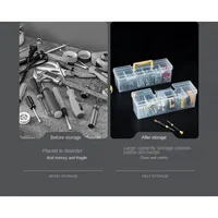 Boîte de rangement pour outils 1/7 pièces, boîte de rangement multi-compartiments, organisateur d'outils, boîte de tri pour vis, clés, accessoires de quincaillerie, jouets 3