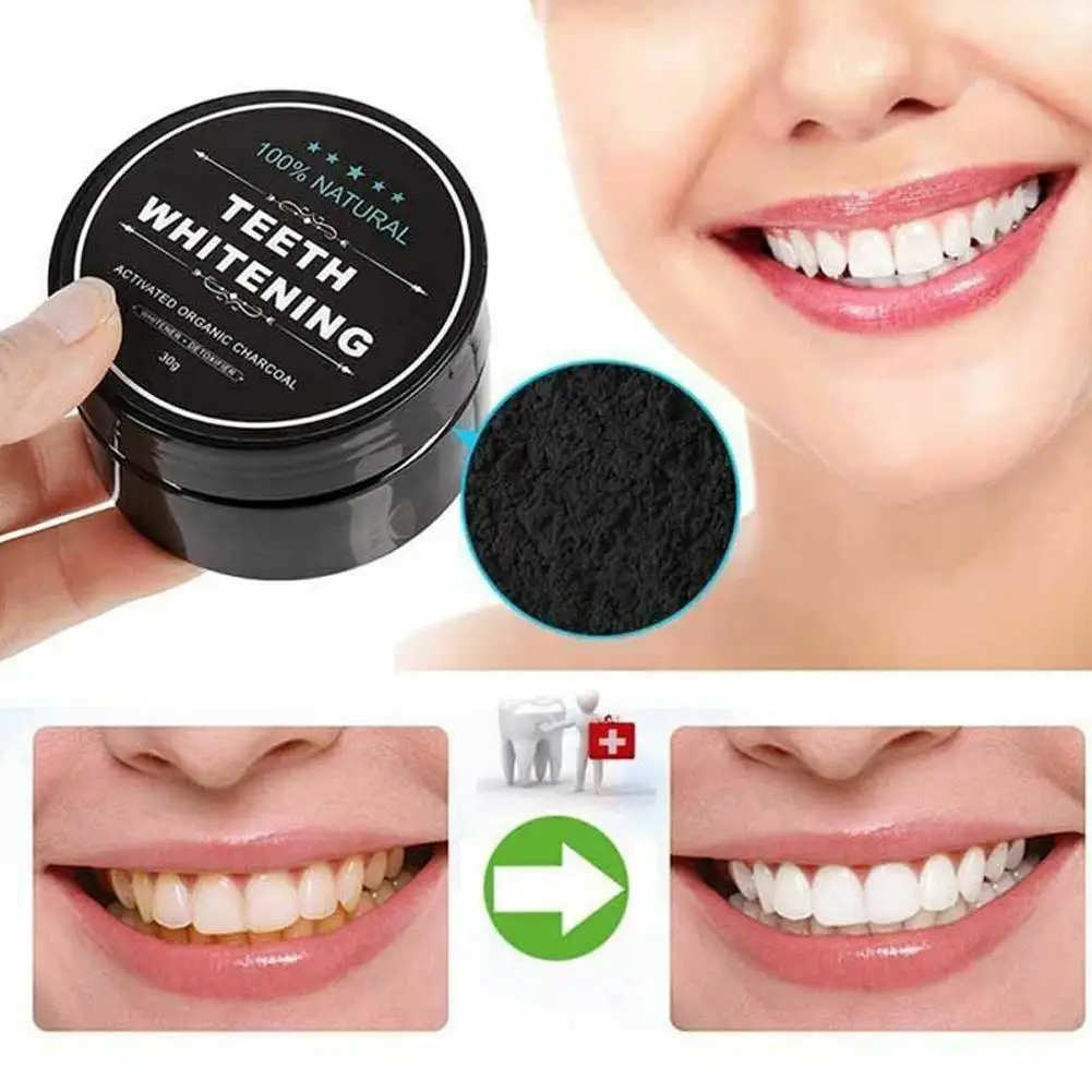 Natural Coco Creme Dental Pó para Clareamento Dental, Higiene Oral, Carvão Ativado, Remoção de Tártaro, Respiração Fresh