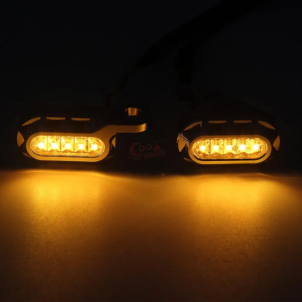 New Motorcycle LED Turn Signal Indicators Amber Running Lights Mini Lamp For Harley Davidson Sportster XL 1200 883 72 48 2004-22
