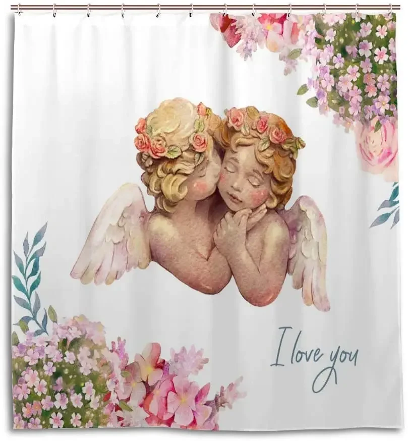 Cute Angels Cherub Bath Curtain Décor