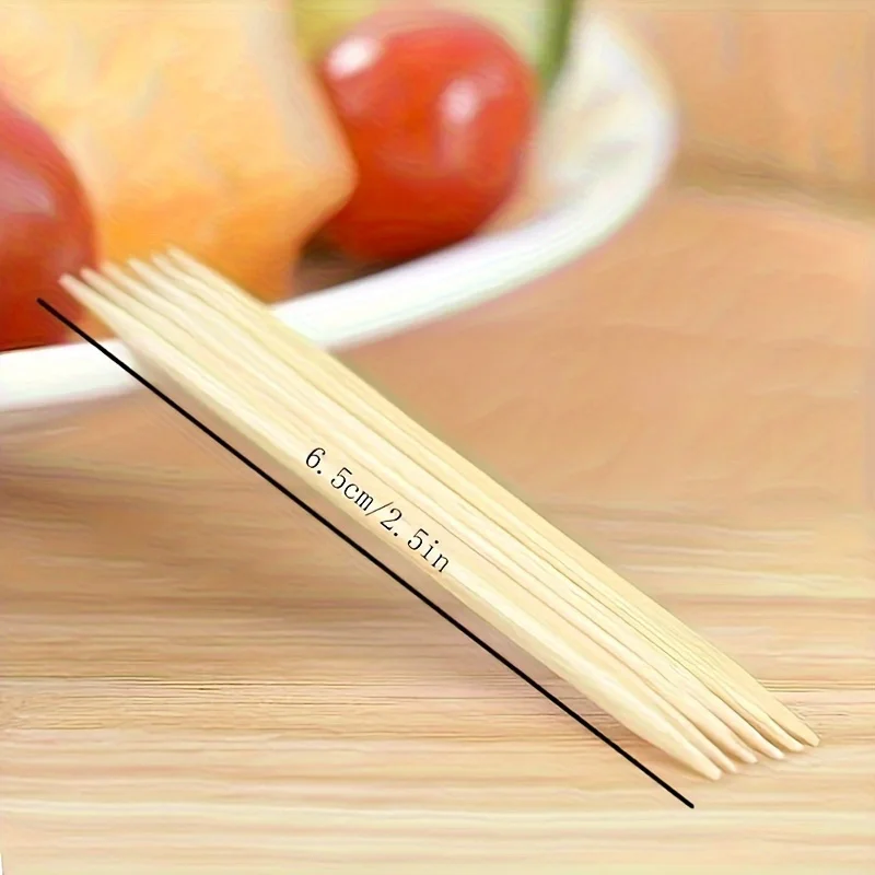 Bamboo Double Ended Toothpicks Wooden Dental Cleaner Multipurpose Fruit Skewers Portable Outdoor Travel Home Cleaning Supplies