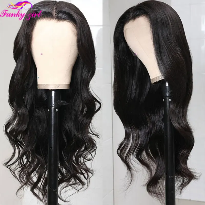 Body Wave Human Hair Wig T Part Lace Frontal Wigs For Black Women Transparent Lace Closure Brazilian Remy Hair Wigs PrePlucked