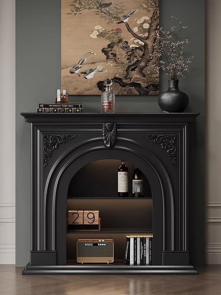 TAO  French vintage solid wood fireplace decoration sideboard living room vintage living room entrance hall