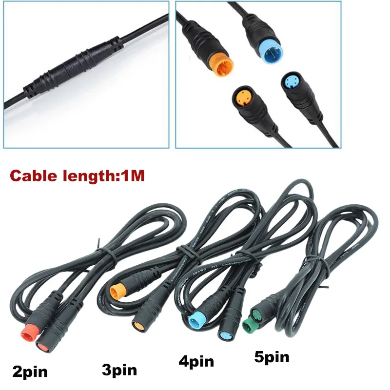 

Кабель-удлинитель 1M для датчика скорости (M/F), 2, 3, 4, 5, 6-контактный, водонепроницаемый, для электровелосипедов, медный провод J17