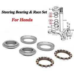 Motorcycle Steering Bearing & Race Set For Honda CRF50F CT70 XR75 XL75 CRF80F XR80 CA200 CL90 CM91 CT90 S90 SL90 CB100 XL100