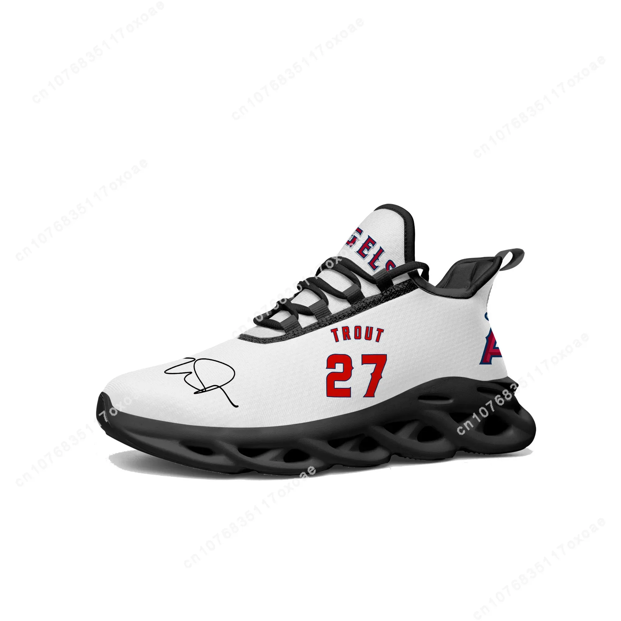 Los Angeles baseball Flats Sneakers Mens Womens Sports Shoes Angels Mike Trout NO 27 America Mesh Footwear custom Shoe