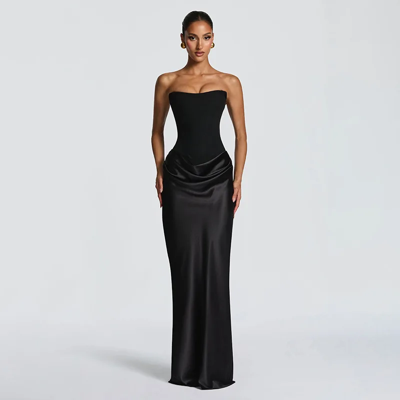 2026 Sommer Neues Elegantes Ärmelloses Figurbetontes Kleid für Damen mit Bandverzierung Formelles Bodycon-Kleid – Detail 27