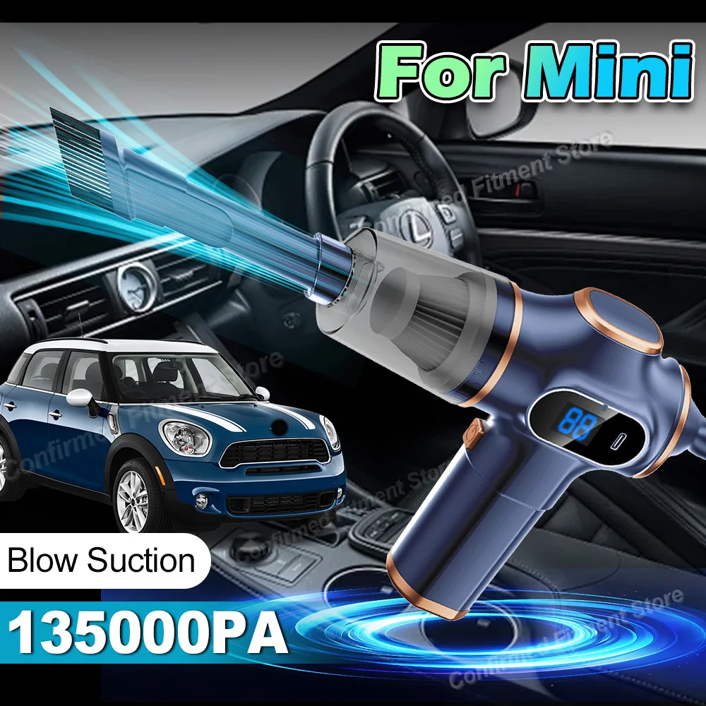 Car Power Vacuum Cleaners 135000Pa Mini Portable Handheld USB Recharging Cordless Dust Cleaner For Mini Cooper Countryman