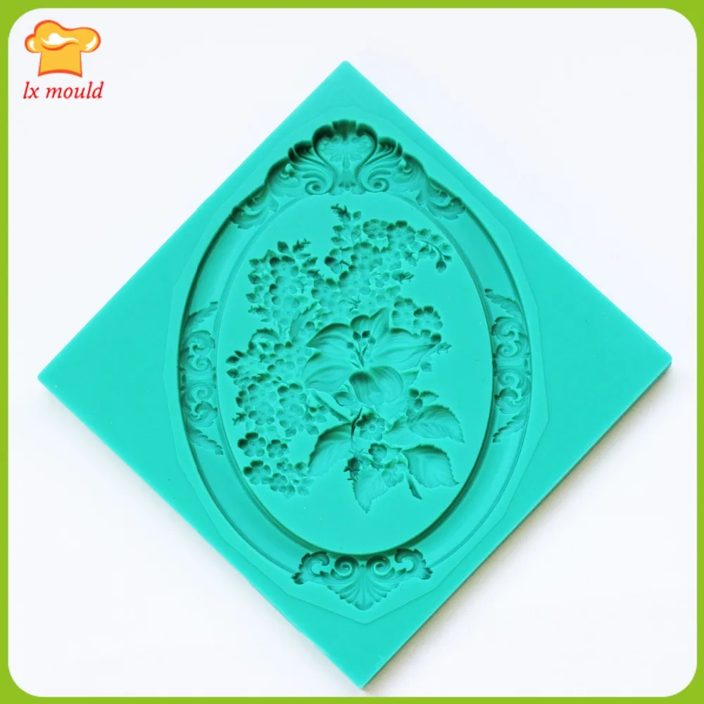 Soft Silicone Mold  Relief Frame Border Bouquet of Flowers Cup Candy Art Chocolate Decoration Cake Moule Silicone