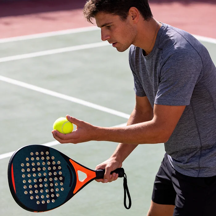 

Carbon fiber material 12K padel racket, premium soft hitting touch balanced ball control bulk wholesale order support for sports