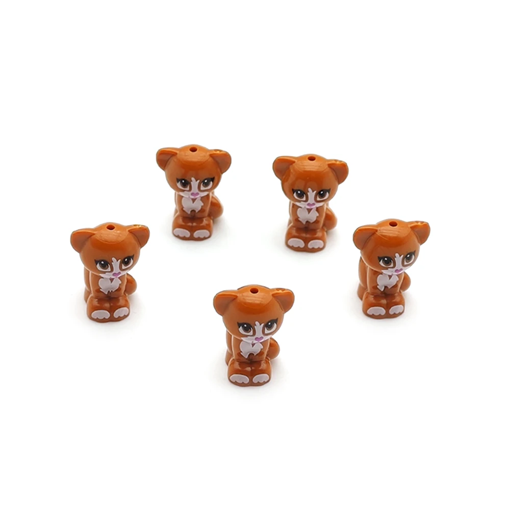 MOC Bausteine Haustiere Husky Weiß Kätzchen Welpen Bulldogge Zoo Haustier Bausteine Szene Dekoration Requisiten kinder DIY Spielzeug geschenk – Detail 3