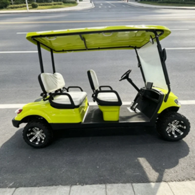 4 Wheel Golf Buggy Car Off Road Tire 6 Passenger Electric Golf Cart For Sales Front Bumper Front Basket 14-Inch Off-Road Tires