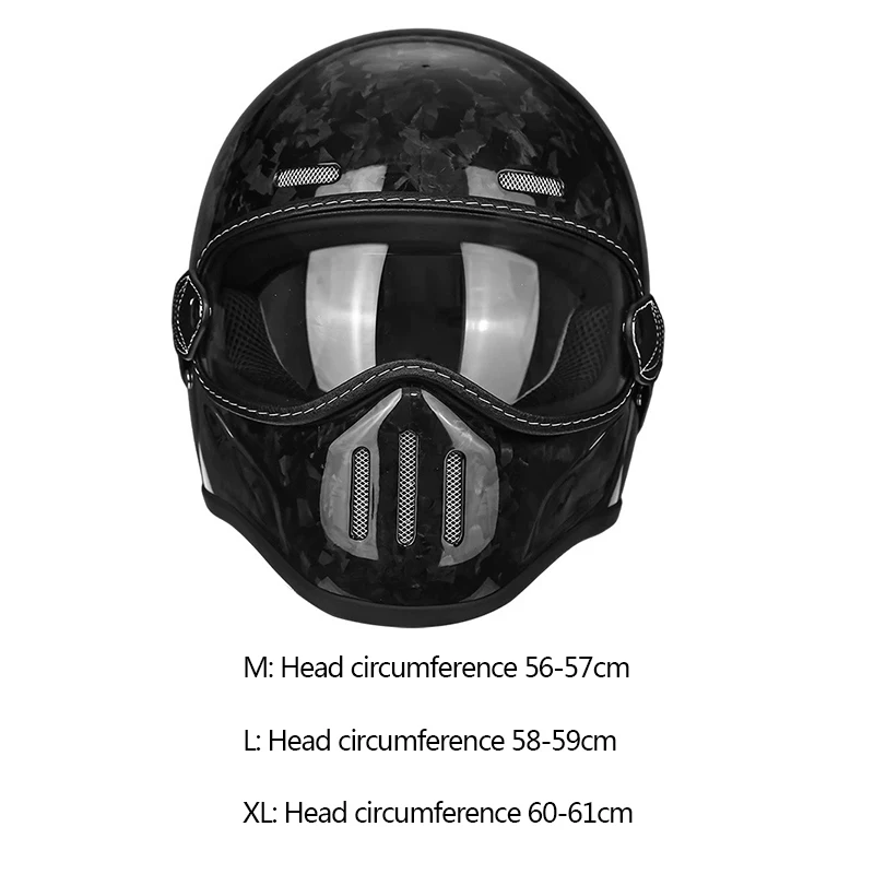 Carbon fiber retro helmet motorcycle full helmet for men and women, pig-nose helmet, small helmet body American motorcycle