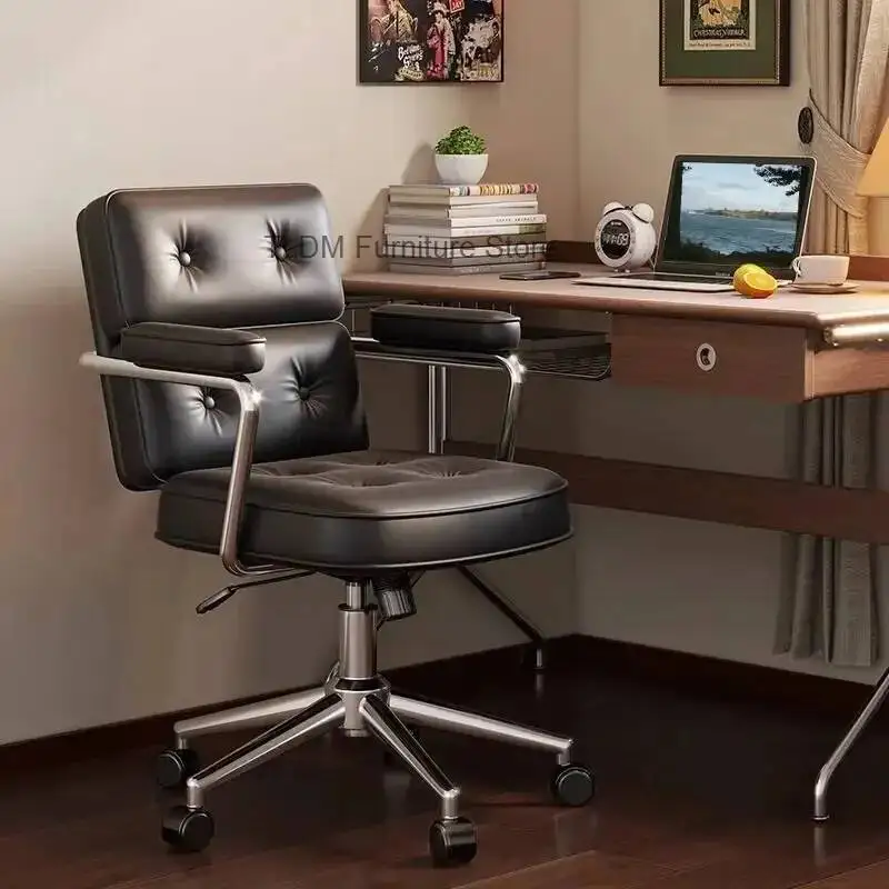 Home Computer Chair Study Desk Chair Bedroom Light Luxury Swivel Chair Comfortable Long-term Sitting Lift Back Office Chairs