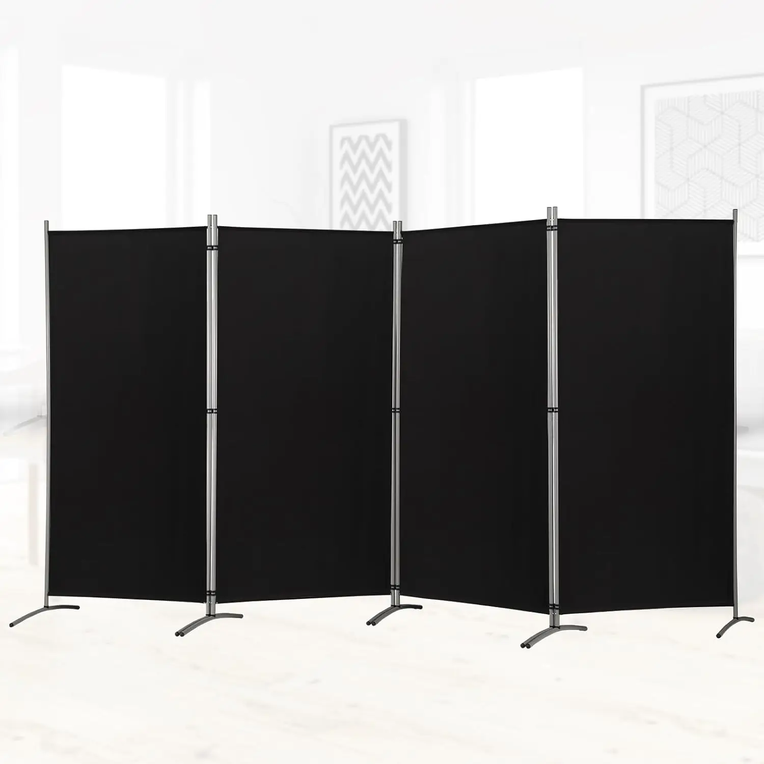 RANTILA 4 Panel Room Divider, 6 Ft Tall Folding Privacy Screen Room Dividers, Freestanding Room Partition Wall Dividers