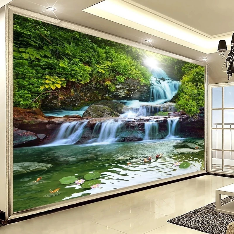 

Waterfall Nature Landscape 3D Photo Wallpaper For Bedroom Living Room Peint Custom Poster Wall Mural living style wallpaper