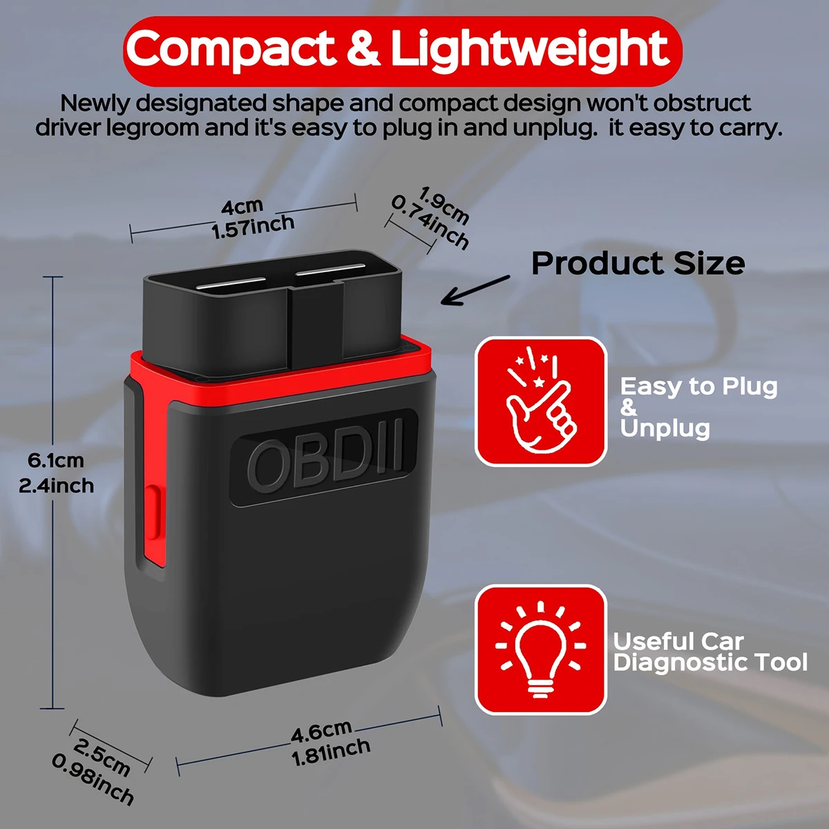 Car Diagnostic Scanner Wireless Bluetooth 4.0 OBD2 Interface Adapter For Android and Windows Instrument Code Removal