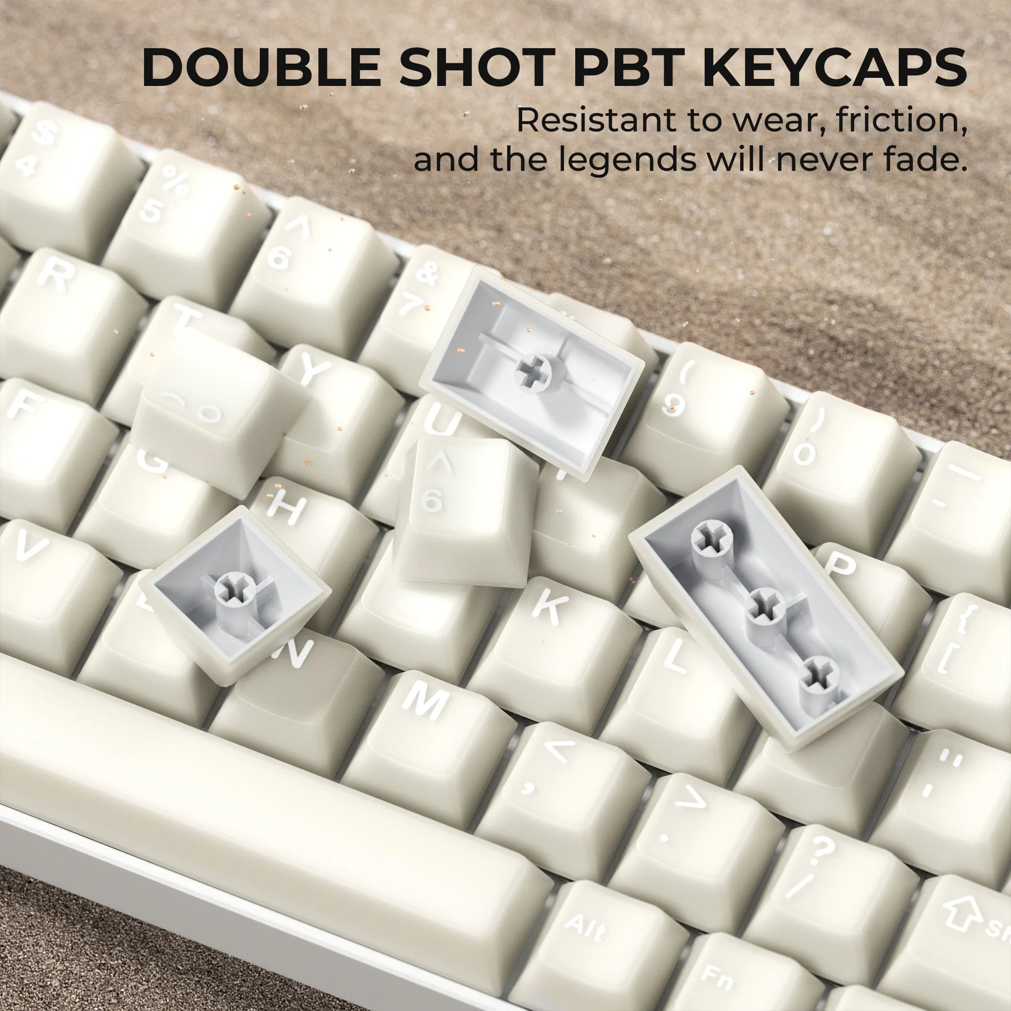 XVX White Frost Jade Keycaps Semi Transparent Keycaps Double Shot