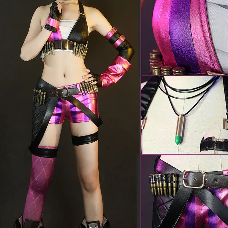 

Animes League of Legends Cosplay Costume Jinx Game LOL Jinx Clothes Accessories Wig Halloween Christmas Women Cosplay Costumes