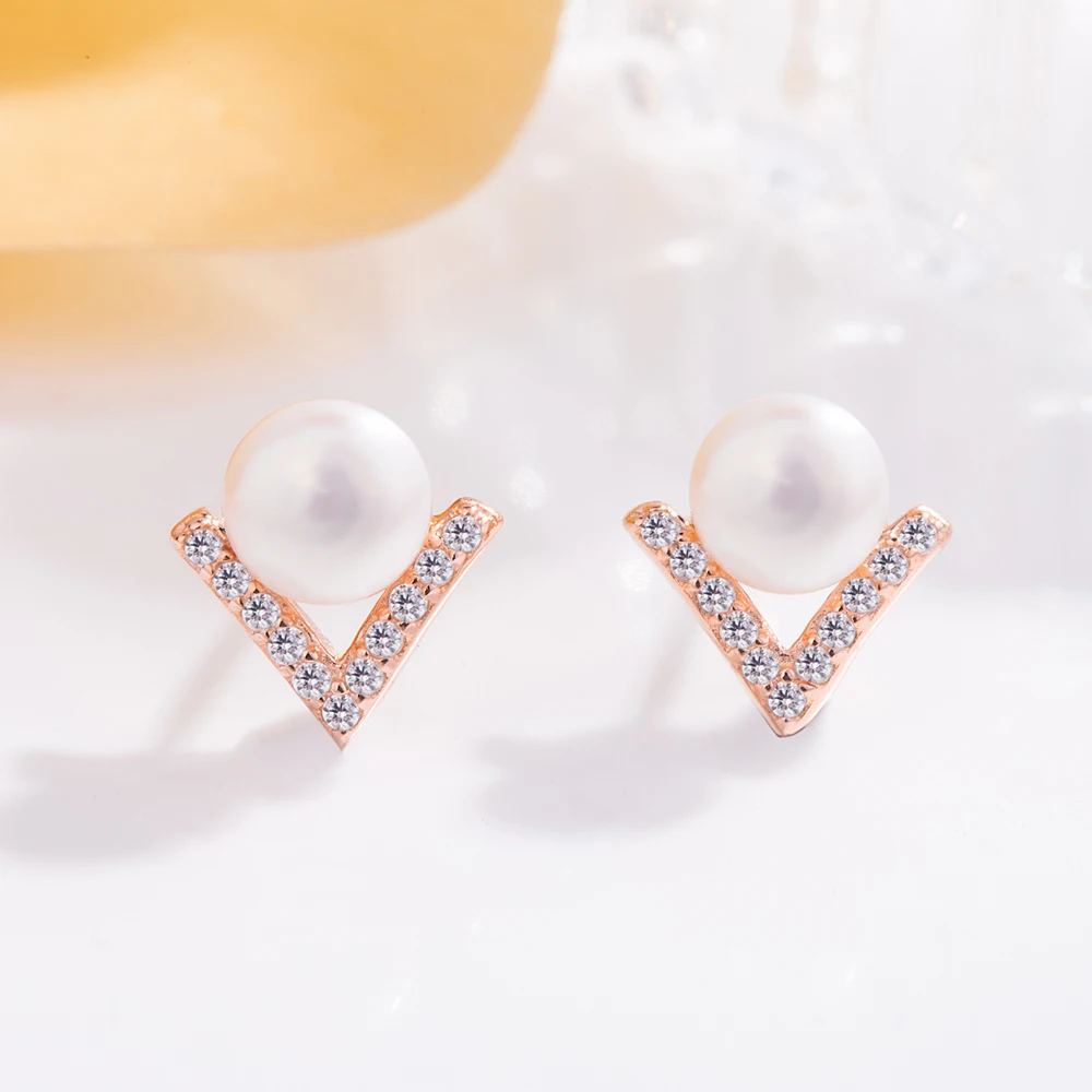 

Роскошные модные серьги с жемчугом из стерлингового серебра 925 пробы с инкрустацией цирконом, женские классические простые обручальные аксессуары, неаллергенные