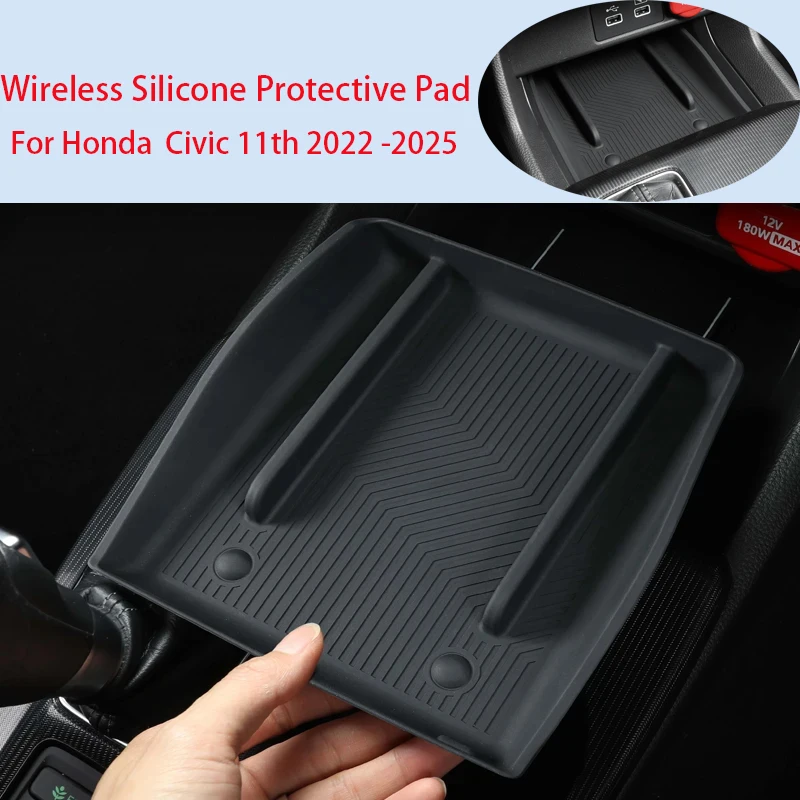 

Wireless Silicone Protective Pad for Central Storage Compartment for Honda Civic 11th 2022 2023 2024 2025
