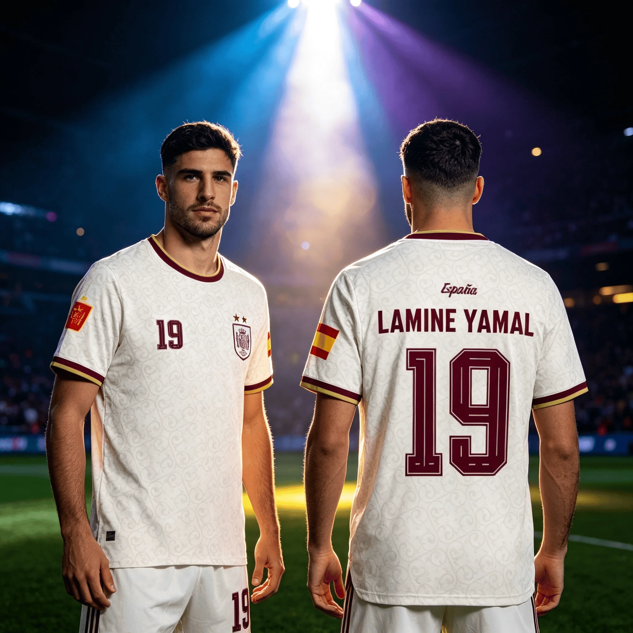 Neues Spanien-Team-T-Shirt 2026 Spieler Yamal 3D-Edition Fußball-Champions-Shirt Sommer Herren Damen Sport Atmungsaktives Schnelltrocknendes Shirt – Detail 3