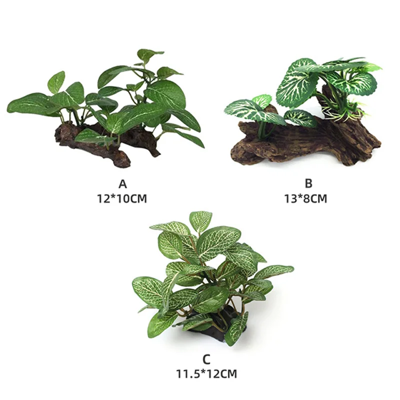 Tronco de árbol Artificial de plástico, decoración de paisajismo, plantas de acuario, accesorios de hierba de agua