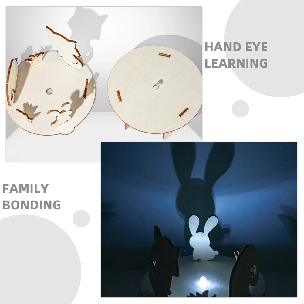 1 Zestaw Materiałów do Eksperymentów Naukowych Światło i Cień Edukacyjny Zestaw Drewniany DIY Rozwijający Koordynację Oko-Ręka i Kreatywność dla Dzieci