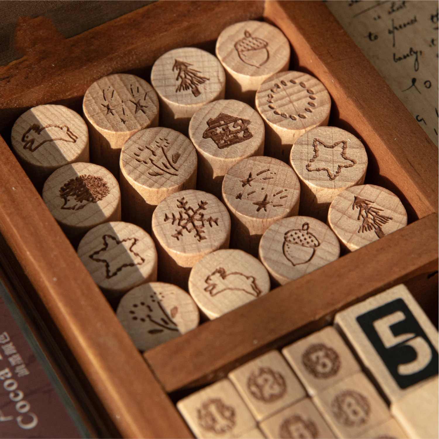 Small Forest Series Vintage Animal Flower Star Landscape Wooden Stamp Creative DIY Journal Material Collage Stationery