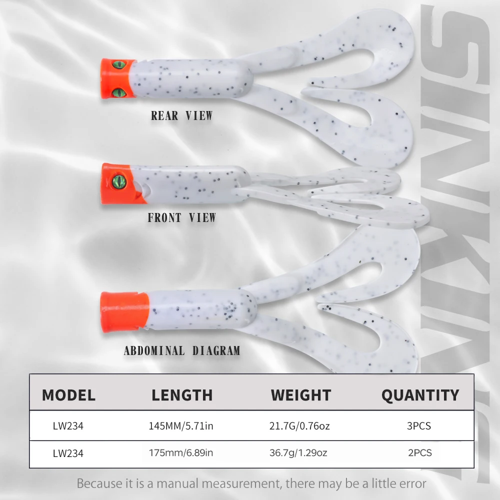 Hunthouse 175mm Soft Silicone Fishing Lure with Double Tail product image 2