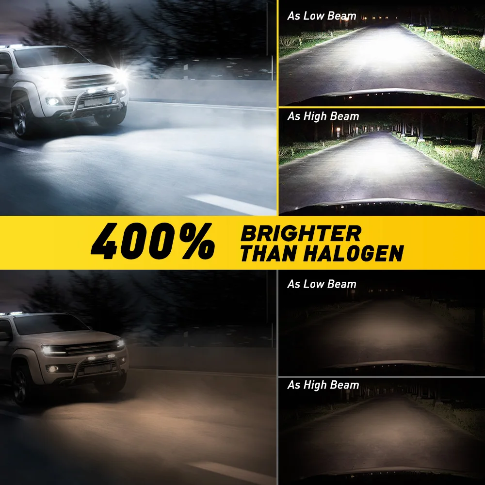 

AUXITO 2Pcs Turbo H7 LED Headlamp Canbus No Error High Low Beam Car Headlights H7 LED CSP Chip Automobile Driving Lamp 20000LM