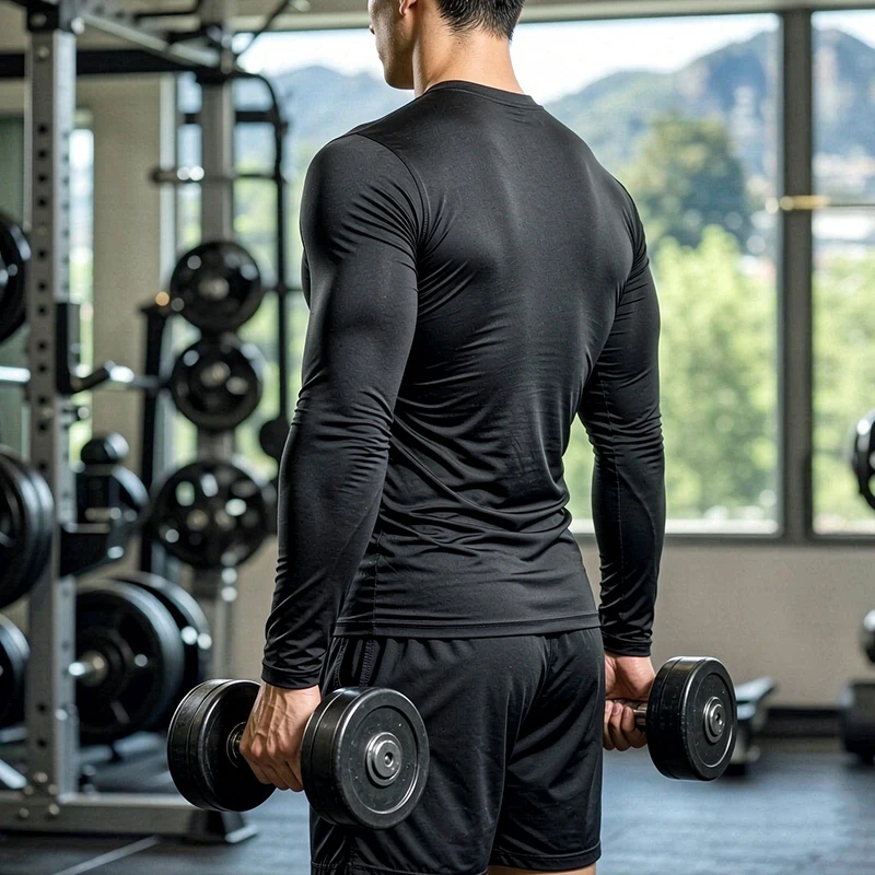 Men's Compression Shirts Autumn Long Sleeve Workout Gym T-Shirts Running Tops Cool Quick Dry Sports Baselayer Undershirts