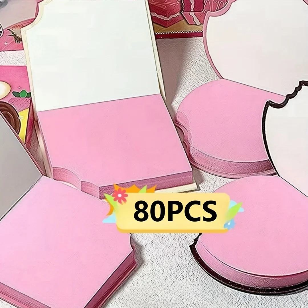 Scented Pocket Notepads, Chocolate Cream Strawberry Cookie Waffle Shaped, 80 Sheets Tear Off Memo Pads, Cute Fun Stationery