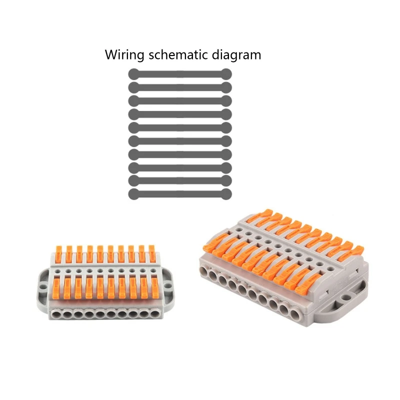 2/3/4/5/6/8/10/12 Pin Wire Butt Joint Connector Compact Connection Clamp 0.08-4mm² Quick Insulated Terminal Block